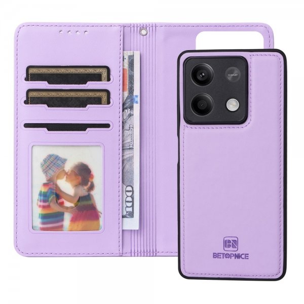 Betopnice Xiaomi Redmi Note 13 5G Etui med aftageligt cover 005 Lilla