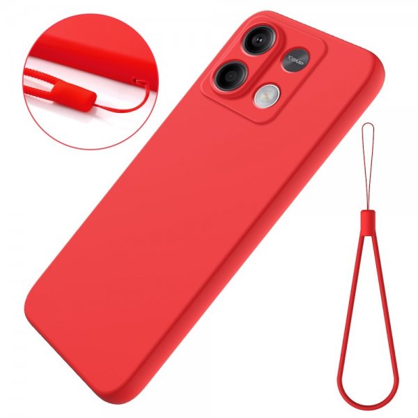 Xiaomi Redmi Note 13 5G Cover med Rem Silikone Rød