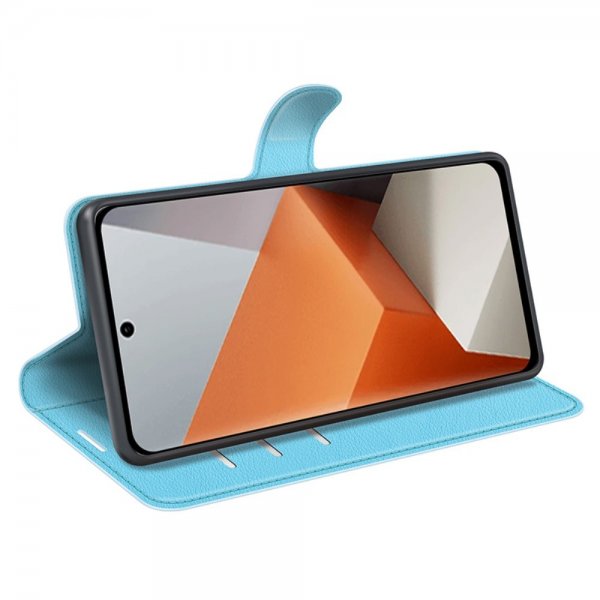 Xiaomi Redmi Note 13 Pro Plus 5G Etui Litchi Blå