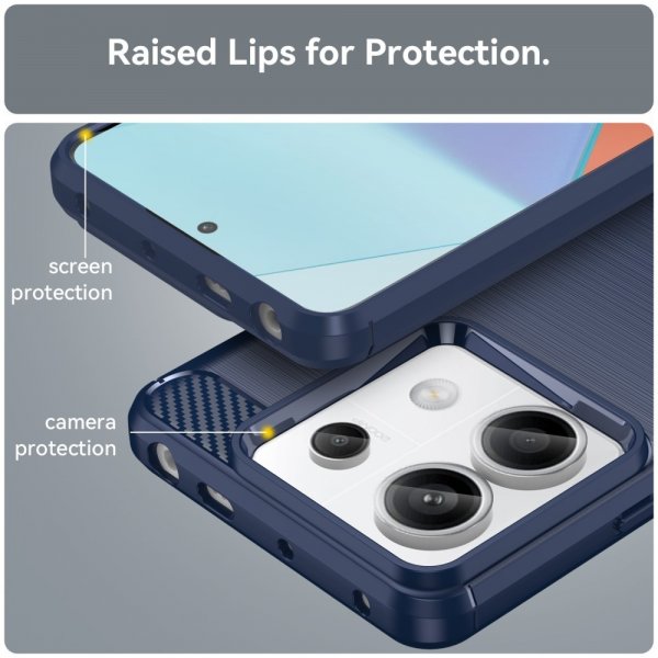 Xiaomi Redmi Note 13 Pro 5G Cover Børstet Kulfibertekstur Blå