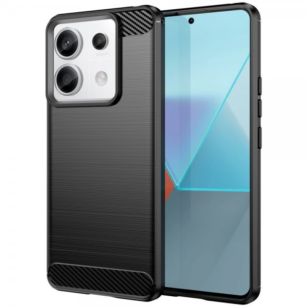 Xiaomi Redmi Note 13 Pro 5G Cover Børstet Kulfibertekstur Sort
