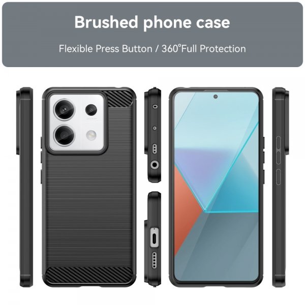 Xiaomi Redmi Note 13 Pro 5G Cover Børstet Kulfibertekstur Sort