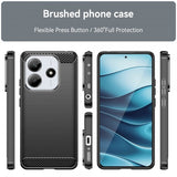 Xiaomi Redmi Note 14 5G Cover Børstet Kulfibertekstur Sort