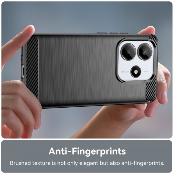 Xiaomi Redmi Note 14 5G Cover Børstet Kulfibertekstur Sort