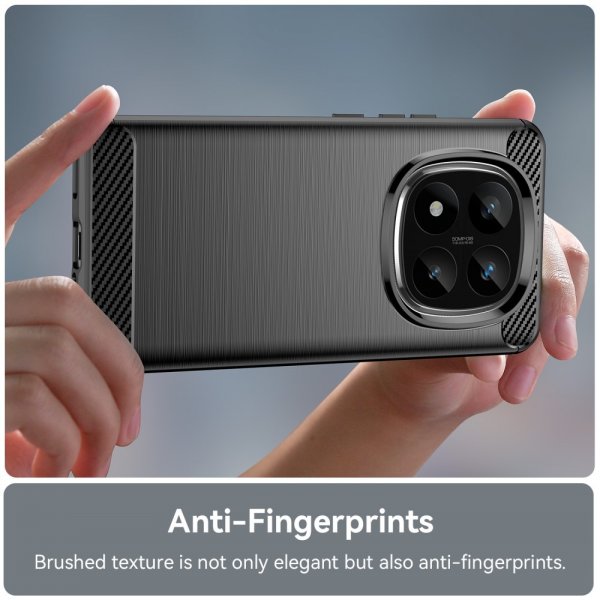 Xiaomi Redmi Note 14 Pro Plus 5G Cover Børstet Kulfibertekstur Sort