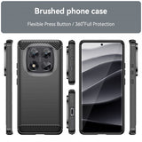 Xiaomi Redmi Note 14 Pro 5G Cover Børstet Kulfibertekstur Sort